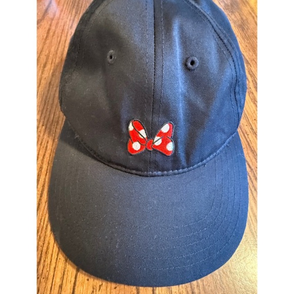 Disney Minnie Mouse Hat Black Red Bow Baseball Cap Adjustable‎ Embroidered